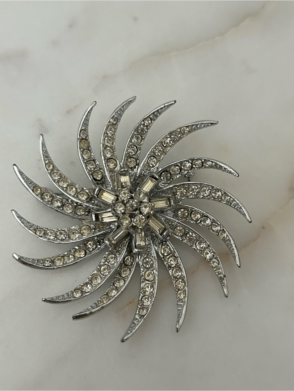 PELL 1950s Silver Starburst Brooch